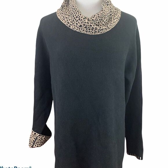 Reversible leopard print cowl neck long sweater - Picture 3 of 6